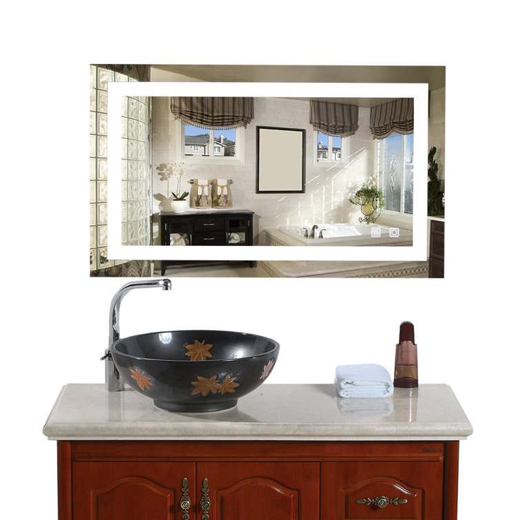 Ivy Bronx Bathroom LED Lighted Wall Mounted Mirror 40" X 24" Wayfair